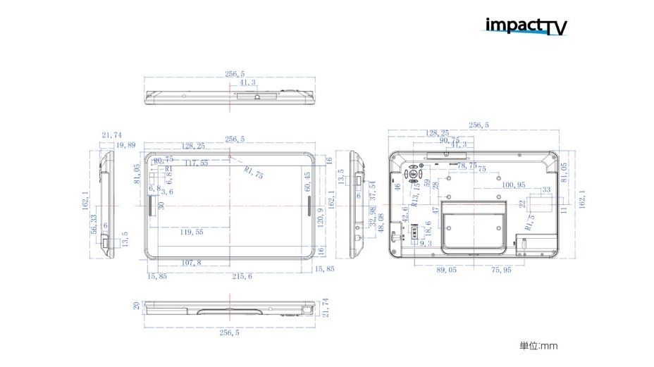 製品寸法図（10インチ）