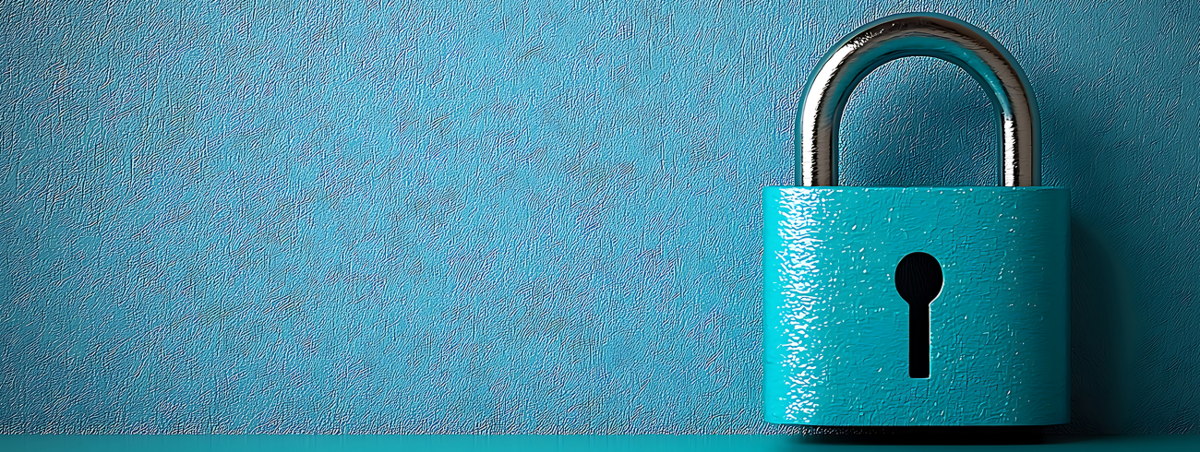 水色の錠前の画像